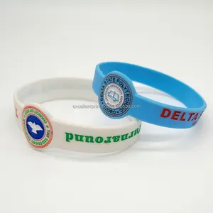 Bracelet promotionnel en caoutchouc avec logo personnalisé sérigraphie ou bracelet en silicone en relief