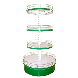 सस्ता और छोटा सुंदर समायोज्य भारी शुल्क स्टील सुपरमार्केट डिस्प्ले रैक, गोलाकार प्लेट 60 किलो/लेयर लोड क्षमता के साथ - Product Image 1