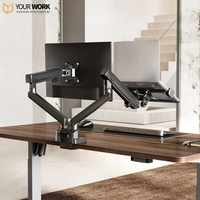 Support de bureau pour ordinateur portable avec écran unique Support de moniteur réglable en hauteur Support mural Bras de moniteur
