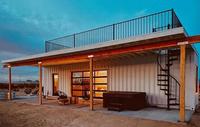 Kingland Maison Modulaire de Luxe en Conteneurs Préfabriqués, Combinaison Conteneur-Veranda avec Escalier en Spirale, Entièrement Décorée, 20 pieds, pour Hôtel ou Habitation