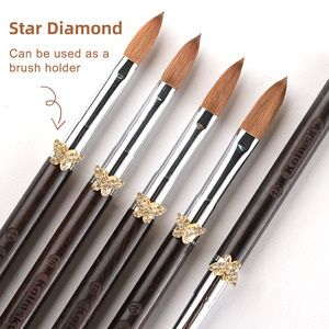 Purple Sandalwood Handle Kolinsky Nail Brush Size 12 14 16 18 20 French Gel Acrylic Painting Brush <b>Set</b> - Product Image 3