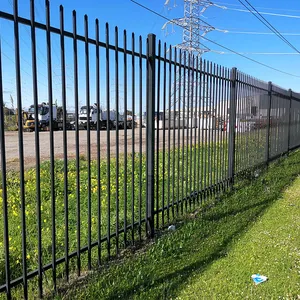 Levert Buitenhuis Achtertuin Tuin Zwart Materiaal Ijzeren Hekwerk Panelen Perimeter Stalen Metalen Hek