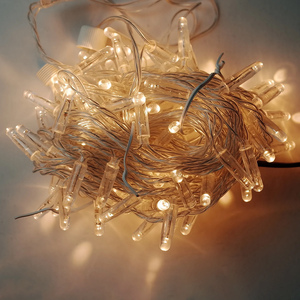 Guirnalda de Luces LED con Cable de PVC Transparente, 10 Metros, 100 LED, Blanco Cálido 2700K, IP65 Impermeable, Amplio Rango de Voltaje, Relleno de Pegamento, CRI80, Regulable - Product Image 1