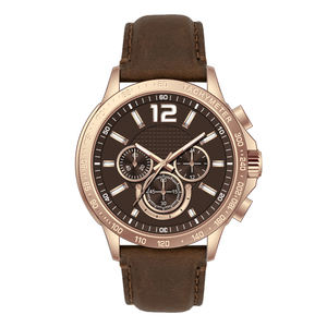 <span class=keywords><strong>Montre</strong></span>-bracelet sport pour homme, chronographe décontracté, étanche, avec bracelet en cuir et boucle, boîtier en acier inoxydable Seiko, mouvement à quartz 6 Ha, 3 aiguilles - Product Image 3