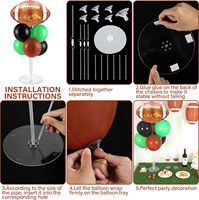 Lot de 2 supports pour ballons de football, ballons en aluminium, centres de table pour fêtes, jeux, sports, décoration sur le thème des anniversaires, basketball