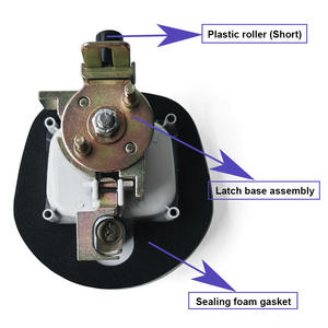 प्रशीतित ट्रक के लिए टिकाऊ व्हेल की पूंछ संभाल लाच धातु लॉक कुंजी सफेद पाउडर कोटिंग तह टी-हैंडल लॉक - Product Image 4