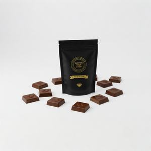 PRIDISO Black Custom Printed Childproof Stand up Pouch 3.5g Mylar Bags with Zipper Lock for Edibles Packaging - Product Image 1