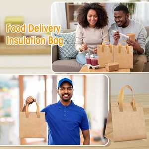 Sac isotherme personnalisé en non-tissé avec doublure en aluminium pour la livraison de plats à emporter, desserts et café – Vente en gros - Product Image 6