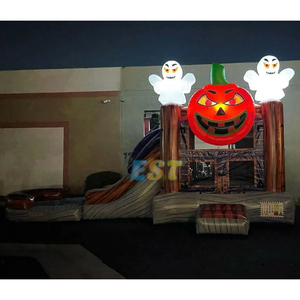 Gonflable Halloween Citrouille <span class=keywords><strong>Clown</strong></span> Marbre Bounce Maison Combo Toboggan Humide Sec Saut Château <span class=keywords><strong>pour</strong></span> Enfants Location de Fête - Product Image 3