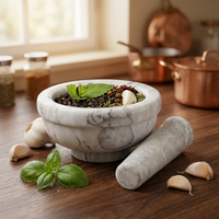 Ensemble mortier et pilon en marbre de qualité supérieure pour la cuisine, pilon à médicaments, broyeur en pierre naturelle pour épices