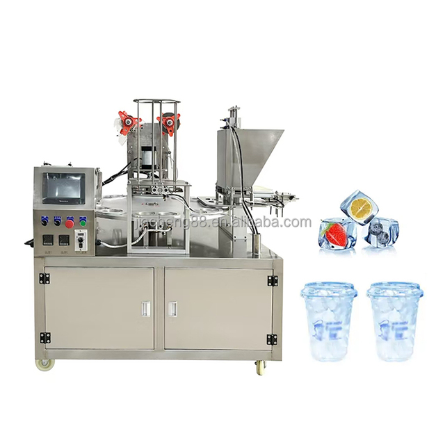 Automatic Fruit Jam Chocolate Sauce Jelly Yogurt Ice Cream Juice Sugar Honey Ice Cube Cup Filling Machine and Sealing Machine