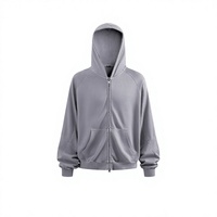 Vente en gros usine Beingmove Sweat à capuche zippé unisexe oversize en molleton uni couleur café délavé pour le streetwear
