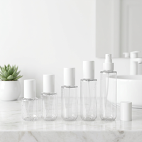 Vente en gros de flacons pulvérisateurs à fine brume en PET transparent, vides, rechargeables, pour cosmétiques, emballage personnalisé
