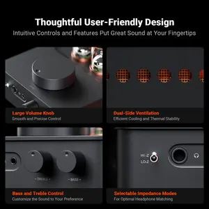 Fosi Audio GR70 <span class=keywords><strong>Tube</strong></span> Amplificateur Casque Pré<span class=keywords><strong>ampli</strong></span> <span class=keywords><strong>Classe</strong></span> <span class=keywords><strong>A</strong></span> Amplificateur à <span class=keywords><strong>tube</strong></span> sous vide avec 5654W * 2 & 6AC7*2 3.5mm & 6.35mm Jack mis à jour - Product Image 3