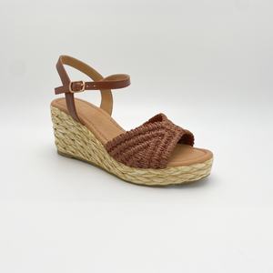 Scarpe moda donna tacchi alti da donna sandali con zeppa di lino Anti-scivoloso traspirante per abiti da sera primavera estate - Product Image 5