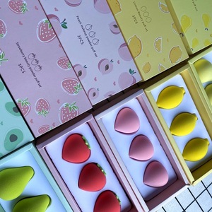 Friute-Juego de huevo de maquillaje, esponja de maquillaje sin látex, no ingerir en polvo, fresa, melocotón, <span class=keywords><strong>pera</strong></span>, limón, aguacate - Product Image 4