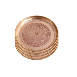 Assiette Thali en Cuivre Artisanale Traditionnelle, Finition Lisse, Fourniture Directe Usine, pour une Expérience Culinaire Authentique, En Vente - Product Image 5