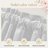 COSENNATUR Cantonnière en velours 220 g/m², largeur 160 cm, bord festonné, passe-tringle, 1 panneau, vente en gros