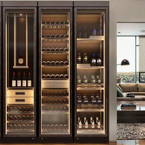 Mobile <span class=keywords><strong>da</strong></span> Parete Moderno di Lusso in Acciaio Inox con LED Integrato <span class=keywords><strong>per</strong></span> Soggiorno, Bar, <span class=keywords><strong>Sala</strong></span> <span class=keywords><strong>da</strong></span> <span class=keywords><strong>Pranzo</strong></span>, Hotel - Arredamento Ecologico in Metallo - Product Image 5