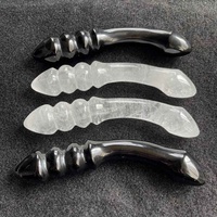 Baguette de Massage Yoni, gode en cristal Quartz, rose naturel, pour femmes, Massage, tête ronde en cristal