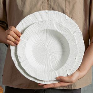 Assiette à dîner ronde en céramique Purée givrée Pâtes Fruits <span class=keywords><strong>de</strong></span> <span class=keywords><strong>mer</strong></span> Dessert Salade <span class=keywords><strong>de</strong></span> fruits Gâteau <span class=keywords><strong>Plateau</strong></span> <span class=keywords><strong>de</strong></span> service <span class=keywords><strong>Plateau</strong></span> d'exposition Vaisselle <span class=keywords><strong>de</strong></span> restaurant - Product Image 3