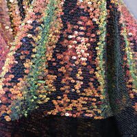 Tissu de décoration de fond brillant 5mm séquence dentelle tissu de broderie robe de mariée tissu à paillettes irisées pour jupe femme