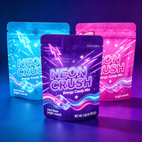 Sachets Mylar Holographiques Exotiques Recyclés de Qualité Alimentaire, Emballage Doypack à Fermeture Éclair Découpée, Anti-Odeur, Réutilisables pour Chips et Sucre