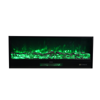 Cheminée électrique encastrée de 60 cm avec chauffage, flamme LED, poêle à bois, petite taille, pour la maison, la chambre, chauffage et décoration intérieure