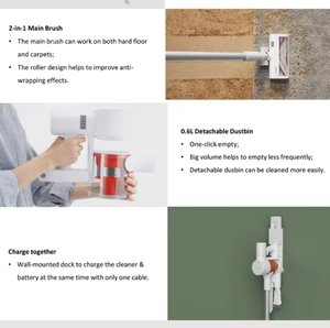 <span class=keywords><strong>Xiaomi</strong></span> <span class=keywords><strong>Mi</strong></span> Aspiradora <span class=keywords><strong>G10</strong></span> Colector de Polvo Mijia Piso Alfombra Aspiradora Vertical Portátil Handheld Stick Inalámbrico - Product Image 4