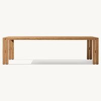 2024 Usine Nouveau Design En Gros De Haute Qualité En Laiton Cadre Base Ensemble Centre En Bois Massif Table À Manger Rectangle