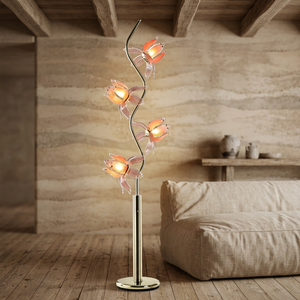Lampadaire Lotus Style Galerie d'Art à 4 Têtes, Design Floral, Lampe Ambiance sur Pied, Fournisseur d'Usine pour l'Éclairage des Espaces d'Exposition Muséales - Product Image 1