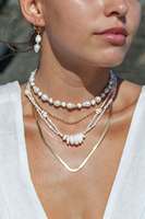 Collier ras du cou en perles de pierres précieuses marines à faible MOQ, pendentif coquillage, pierre naturelle, perle d'eau douce, collier de plage, bijoux en coquillages superposés