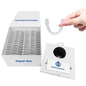 Custom magnete rigido in cartone ortodontico trasparente per denti allineatori con laminazione opaca scatole di carta magnetico per allineatore dentale