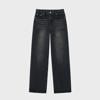 Nouveau design 2026 – Jean baggy droit noir en denim pour homme, idéal pour un usage quotidien décontracté – Jean taille haute à jambe droite pour homme