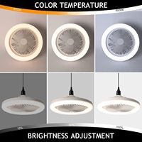 Ventilateur de plafond LED multifonctionnel avec télécommande, 3 couleurs de lumière, variateur d'intensité, minuterie, pour chambre à coucher, salon, bureau, E27