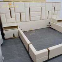 Hochwertiges Modernes Luxus-Bettgestell Schlafzimmer Echtes Doppel-Lederbett in King- und Queen-Size