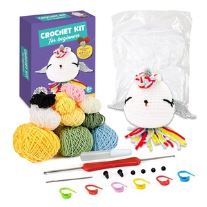 Kit de démarrage pour le crochet et le tricot facile à réaliser soi-même, jouets OEM, pour les débutants, cadeau d'anniversaire pour enfants, licorne - Product Image 1
