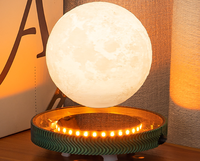 Lampu Malam Gaya Modern Lampu Bulan Levitasi Magnetik Desain Personal Saturnus Mengambang Lampu LED Plug-In Dekorasi Rumah