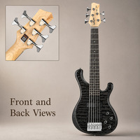 Guitare basse 5 cordes pour artistes professionnels avec corps en Okumen massif Bullfighter DB-120 Basse électrique