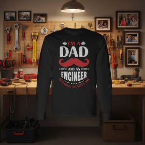 Camiseta de manga larga: Soy papá y ingeniero, nada me asusta - Product Image 3