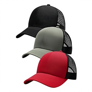 หมวกแก๊ปทรง Trucker 6 แผง แบบ Unisex สีพื้น ผ้าตาข่าย ปรับขนาดได้ สไตล์ลำลอง สำหรับผู้ใหญ่ ใส่ได้ทั้งฤดูใบไม้ผลิและฤดูร้อน สีแดง ดำ เทา - Product Image 1