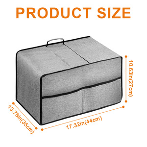 Microwave Oven Dust Cover Gray Fabric Waterproof Kitchen Appliance Protector For Freestanding Use - Product Image 5