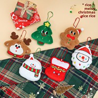 Porte-clés en peluche PVC à thème de Noël, best-seller transfrontalier, cadeau festif, breloque de sac à dos, anneau porte-clés