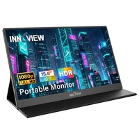 Moniteur de voyage 15,6 pouces FHD IPS avec panneau mat anti-reflet, double port Type C pour ordinateur de bureau, smartphone, tablette, appareil de jeu, projection