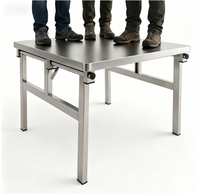 Table pliante robuste en acier inoxydable épaissi, résistante à la rouille, pour la maison, les étudiants, la salle à manger, le camping en plein air, le barbecue, table carrée