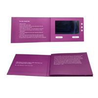 Cartes vidéo brochure avec écran LED et câble USB de 4,3/5/7 pouces, avec audio, en papier, impression offset pour une utilisation promotionnelle commerciale
