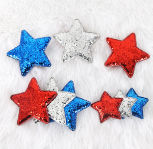 Día del Trabajo <span class=keywords><strong>DE</strong></span> LA Independencia Americano EE. UU. Decoraciones para mujeres Diseños <span class=keywords><strong>de</strong></span> la bandera americana Sparky Rojo Blanco Azul Pinzas para el cabello patrióticas - Product Image 1