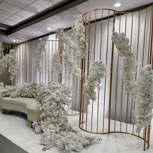 SMOOTH S wave Wedding golden Stainless <b>backdrop</b> arched stand wedding event Frame Screen - Product Image 2