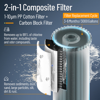 Purificador de Agua Central Compacto BriskSpring 3T/H, 1-10 Micras, 50000L, Liberación Rápida, Filtro de Agua para Toda la Casa, Material PPR, <6 Meses