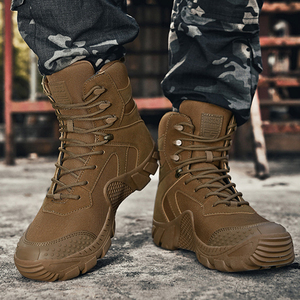 Bottes de randonnée pour hommes DF022 AS33 en textile beige, bottes de trekking sportives, disponibles en plusieurs couleurs : marron, noir, jaune. - Product Image 4